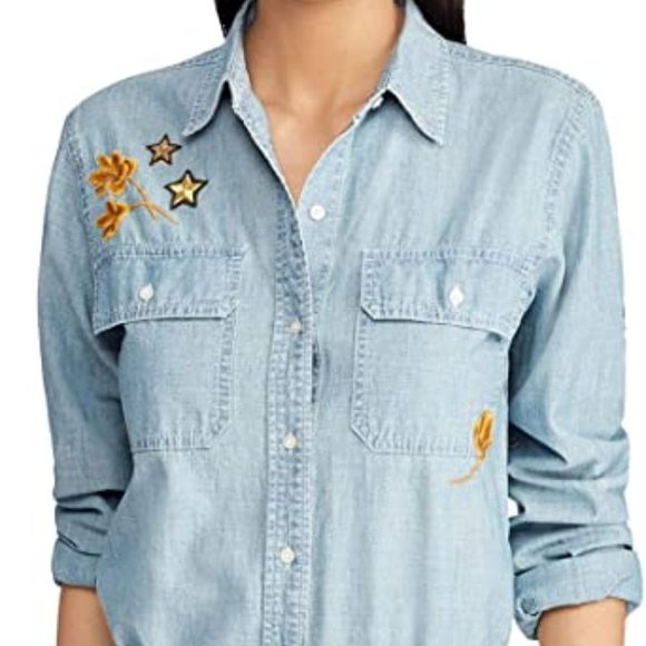 Lauren Ralph Lauren Tops - Ralph Lauren Women's Chambray Light Blue Denim Shirt Size S NWT